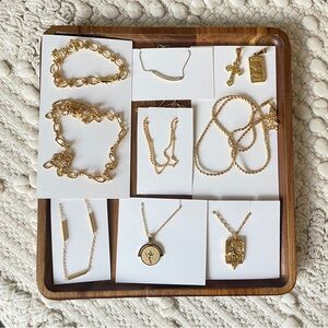 Necklace Lot 10pc 925 silver golden thin layered chain stainless steel jewelry